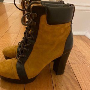 Veronica Beard Axel Lace Up Hiking Boots - Suede